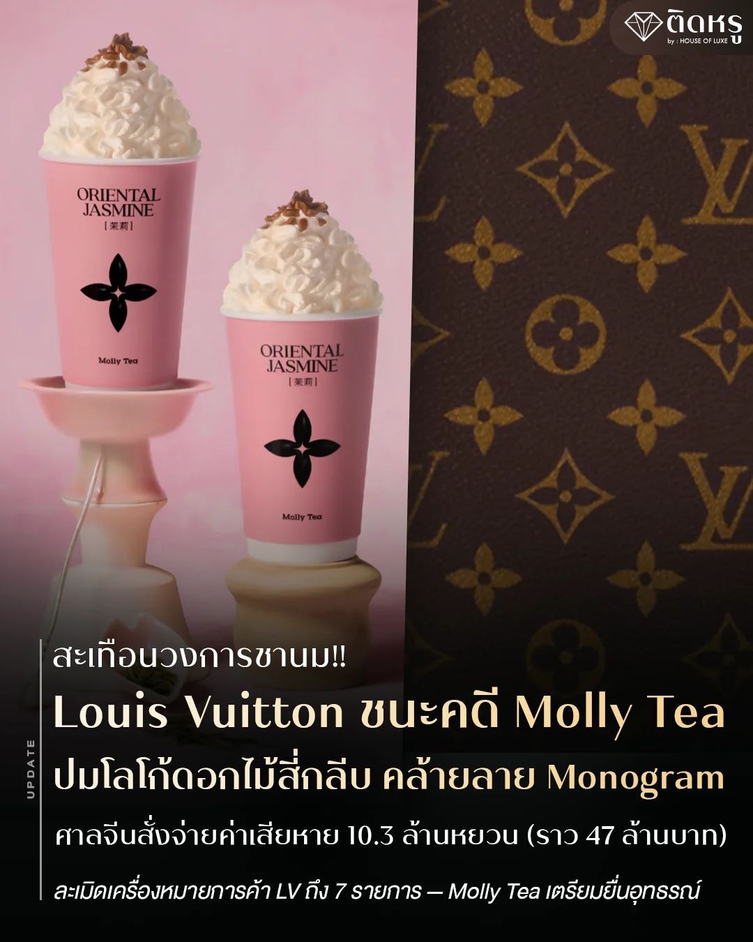 Breaking business news as Louis Vuitton wins Molly Tea lawsuit regarding visual branding elements
